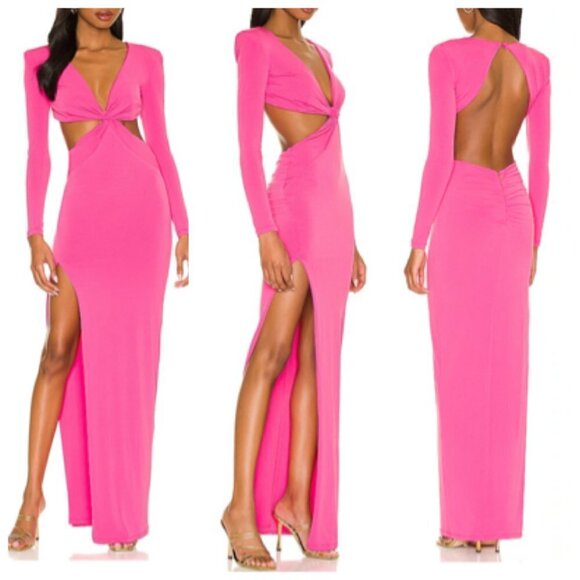 Nookie Jewel Maxi Cutout Gown Small in Pink MSRP $269 - Picture 1 of 9